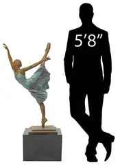 Villarreal, The Ballerina, Large patinated bronze sculpture