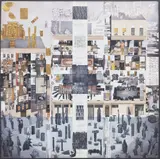 Claire Anne Khalil, Mrs. N's Place (Mrs. Nevelson's Palace), watercolor with gold and silver pigment on paper