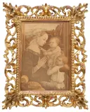 Filippo Lippi, Madonna with Child and Two Angels, Italian Renaissance style hand-colored print on paper