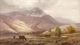 Gordon Coutts, Cows Grazing in a Rocky Mountain Landscape, oil on canvas