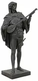 Émile Louis Picault, Joueur de Luth (Lute Player), French patinated bronze figural sculpture