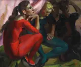 Juan Mingorance, Dancers, oil on canvas