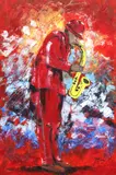 L. Magda, Jazz Musician, oil on canvas