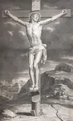 Gérard Edelinck, Christ on the Cross, multi-plate engraving on paper