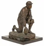 Glenna Goodacre, Coach Earl 'Red' Blaik, Patinated bronze maquette sculpture