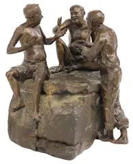 Glenna Goodacre, Philosopher's Rock, Patinated bronze maquette sculpture