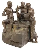 Glenna Goodacre, Philosopher's Rock, Patinated bronze maquette sculpture