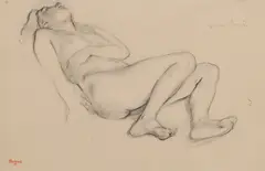 Edgar Degas, Femme nue couchee (Reclining Nude Woman), lithograph on laid paper