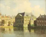 View of the Hauge along the Amstel River by Pieter Johannes Alexander Wagemans, oil on canvas, sold Jan 2026