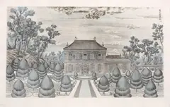 Blue Castiglione Gardens by Giuseppe Castiglione, giclee print on paper, sold Jan 2026