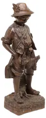 Young Hunter by Auguste Moreau, Patinated bronze figural sculpture, sold Jan 2026
