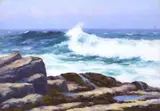 Francis Dixon, Seascape with Breaking Waves, oil on board
