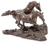 Lanford Monroe, Morning on the Plains, 1992, Patinated bronze equestrian sculpture