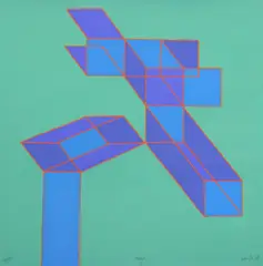 Achille Perilli, Magic, silkscreen print in colors on paper