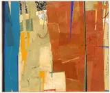 John Pavlicek, Abstract Composition, charcoal and mixed media collage on paper