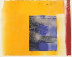 Julie Lazarus, likely Suzuki paper, oil pastel and collage on paper