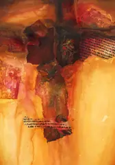 Karin Michele Anderson, Canyon Sunset, mixed media collage with watercolor on paper