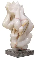 Charles Umlauf, The Hands of God/ Abstraction, Large carved Turkish rose onyx abstract sculpture