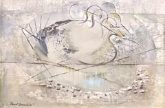 David Brownlow, Duck #100, oil on Masonite