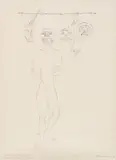 Kelly Fearing, Selectivity of the Wearer of the Masks, pencil drawing on laid paper