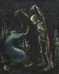 Daniel Stookey Lutz, Death Don't Lay Your Cold Hands on Me, oil on canvas