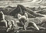 William Lewis Lester, Mountain River, lithograph on paper