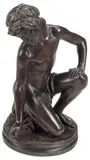 Henry Paul Hudelet, Le Joueur de Des (The Dice Player), Patinated bronze sculpture