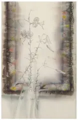 Charles Umlauf, Charles, mixed media painting on paper