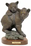 Christine Knapp, Bear with Me, Patinated bronze sculpture