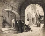 Paul Adolphe Rajon, Ave Maria, Interior of the Aramont Convent, engraving on paper