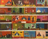 Rafael Rodriguez Contreras, La muerte la tenemos lo que perdemos es la vida, Large framed oil on tin retablo