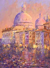 Colin Maxwell Parsons, Santa Maria della Salute at the Grand Canal, oil on canvas