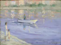 George Phillips, Coastal Scene, oil on board