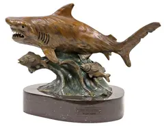Carl Wagner, The Predator, Cold-painted bronze wildlife sculpture