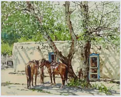Ross Stefan, Along the Rio Grande, oil on canvas