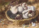 Jabez Bligh, 2. 'Mushrooms,' Worcester Oct. 4, 90, Jabez Bligh, Shorne, Gravesham, watercolor and gouache painting on paper