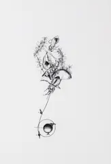 Tomás Saraceno, El espacio exterior no parece ser tan desconocido, print with pen and ink embellishment on paper
