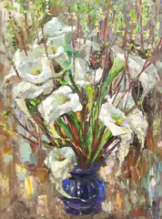 Elena Bond, Morning Flowers, oil on canvas