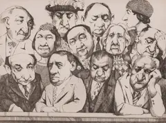 Charles Bragg, The Jury, etching on paper
