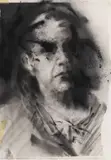 James Drake, All eyes, All ears, All tongues, All heart, charcoal and ink drawing with collage on paper