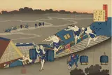 Katsushika Hokusai, after Poem by Fujiwara no Michinobu Ason, reproduction color woodblock print on paper