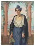 Jean Pierre Julien, L'Arlesienne, oil on stretched canvas