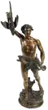 Acteon by Adrien Étienne Gaudez, Large patinated bronze sculpture, sold Sep 2023