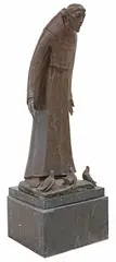 Charles Umlauf, Saint Francis with Birds, Patinated bronze sculpture
