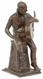 Clete Shields, Willie Nelson, Patinated bronze maquette sculpture