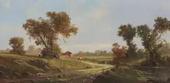 Toni Bordignon, Piedmont Landscape, oil on canvas