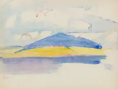 Carl Sprinchorn, Shinn Pond and Mount Chase, Maine, 1946 (Double-Sided Composition), Watercolor on paper