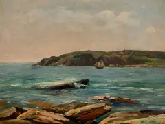 Charles Waltensperger, Cushing Island, Portland Harbor, Maine, Oil on board