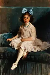 Ellen Emmet Rand, Young Girl in Blue and White (possibly of the Dorrance family), 1909, Oil on canvas