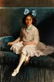Ellen Emmet Rand, Young Girl in Blue and White (possibly of the Dorrance family), 1909, Oil on canvas